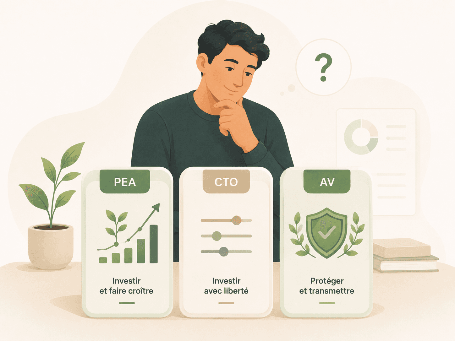 Choisir entre PEA (investir et faire croître), CTO (investir avec liberté) et Assurance-vie (protéger et transmettre)